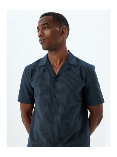 Koton Short Sleeve Shirt Basic Textured Cotton