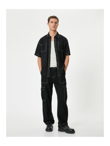 Koton Wide Leg Oversize Parachute Cargo Jeans