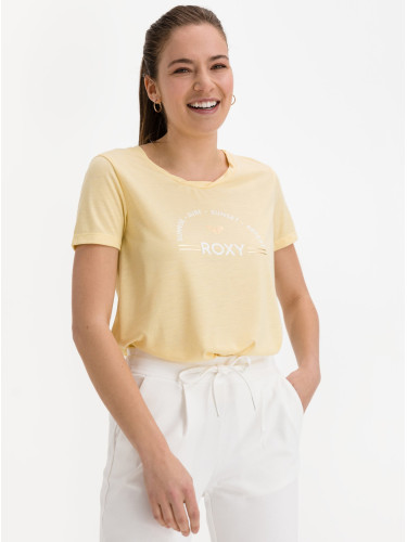 Yellow T-shirt with Roxy print - Women