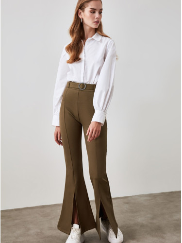 Khaki women's trousers with belt Trendyol - Women's