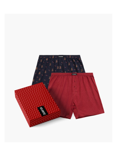 2-PACK Men's loose boxers Atlantic - dark blue/red