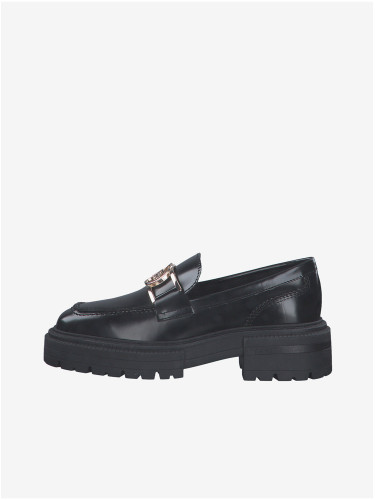 Black leather moccasins Tamaris - Women's