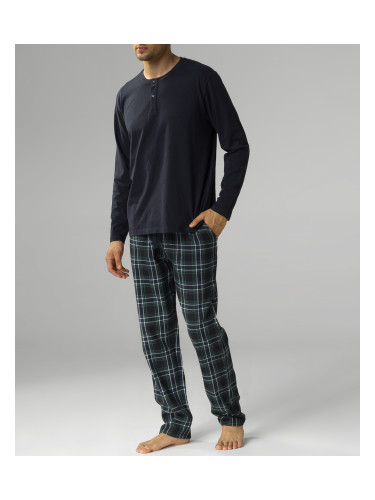 Men's Atlantic pajamas - dark blue/dark green