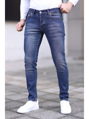 Trendyol Navy Blue Skinny Ribbed Jeans