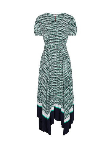 Tommy Hilfiger Dress - VISCOSE CDC F&F MIDI DRESS SS green-black