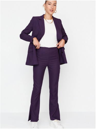 Women's purple pants with slits Trendyol - Women