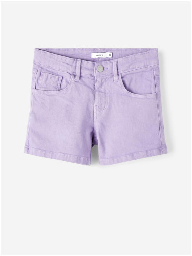 Light purple girls' denim shorts name it Rose - Girls