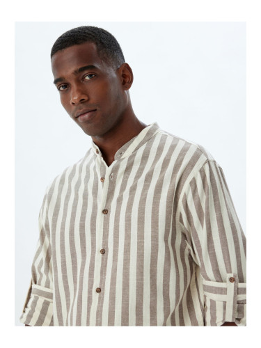 Koton Mandarin Collar Shirt Long Sleeve Cotton