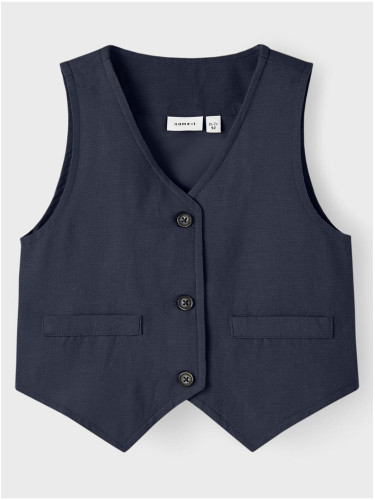 Dark blue boys' vest with linen blend name it Faher - Boys