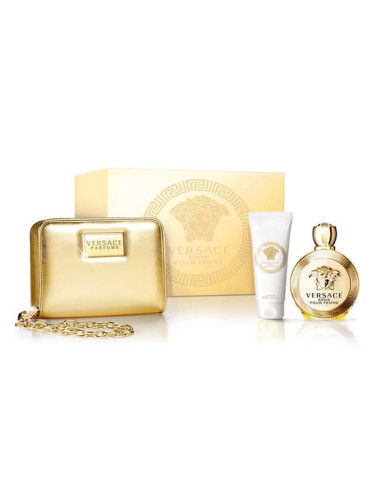 Versace Eros Комплект за жени EDP парфюм 100 ml + лосион за тяло 100 ml + мини спрей 10 ml