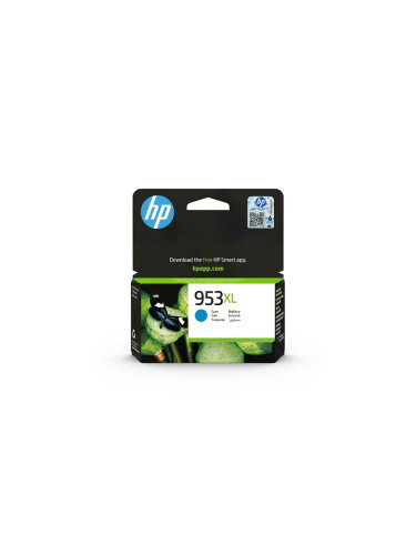 HP Патрон F6U16AE, 953XL, 1600 страници/5%, Cyan