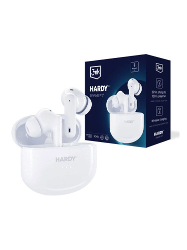 Слушалки Bluetooth безжични 3mk HARDY LifePods Pro, Бели