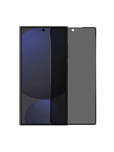 Стъклен протектор MBX 5D Full Privacy с цяло лепило, За Samsung Galaxy S25 Ultra, Черен