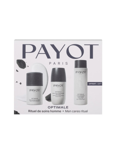 PAYOT Optimale Men Cares Ritual Подаръчен комплект гел крем Optimale Daily Moisturising Care 50 ml + лосион за след бръснене Optimale Soothing After-Shave Lotion 100 ml + антиперспирант Optimale 24HR Roll-On Antiperspirant 75 ml