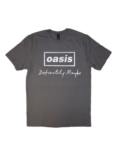 Oasis Риза Definitely Maybe Distressed Text Logo Unisex Charcoal Grey S