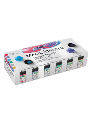 Kreul Magic Marble Комплект цветове за мрамориране Metallic Colours 6 x 20 ml