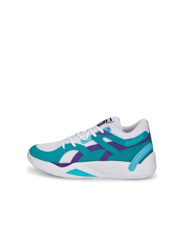 PUMA Trc Blaze Court Basketball Shoes White/Deep Aqua