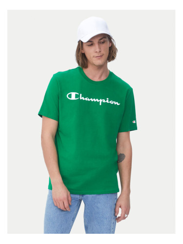 Champion Тишърт 217146 Зелен Comfort Fit