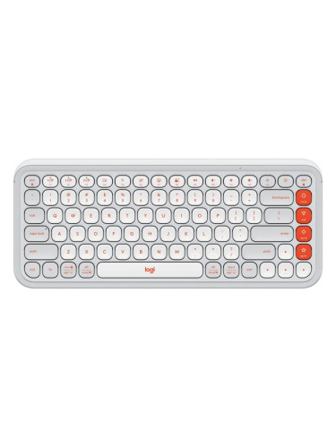  Клавиатура Logitech - POP Icon, безжична, Off White &amp; Orange