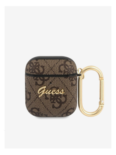 Guess 4G Script PC/PU Airpods 1/2 Brown Калъф Lilav