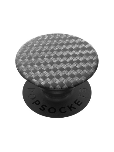 Оригинален попсокет PopSockets® PopGrip Premium Carbonite Weave, Сребрист