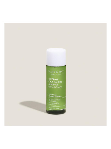 MARY & MAY | Vegan CICA Tea Tree AHA PHA Toner, 30 ml