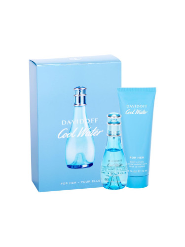 Davidoff Cool Water Подаръчен комплект EDT 30 ml + лосион за тяло 75 ml увредена кутия