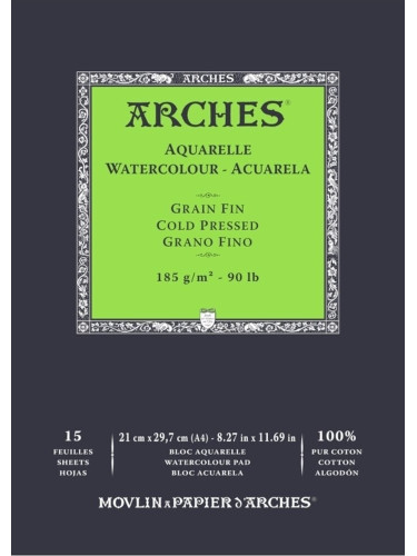 Arches Watercolour Cold Pressed Pad Natural White Скицник 29,7 x 21 cm 300 g