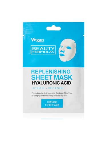 Beauty Formulas Hyaluronic Acid подхранваща платнена маска 1 бр.