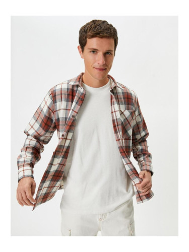 Koton Lumberjack Shirt Pocket Detailed Classic Collar Buttoned Long Sleeve