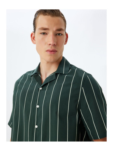 Koton Short Sleeve Shirt Boxy Turn-down Collar Cotton