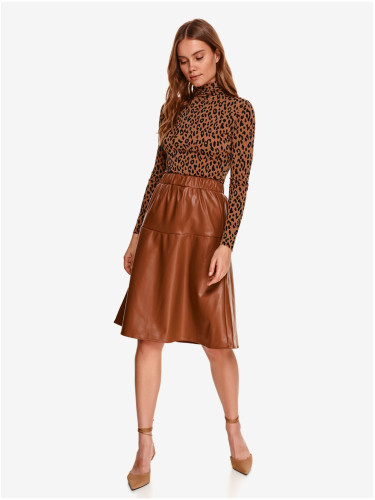 Brown Women's Leatherette Skirt TOP SECRET - Women