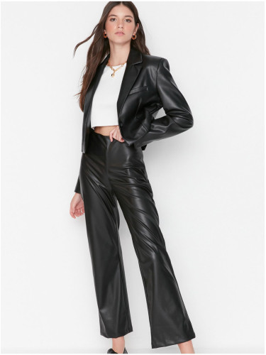 Black women's faux leather pants Trendyol - Women