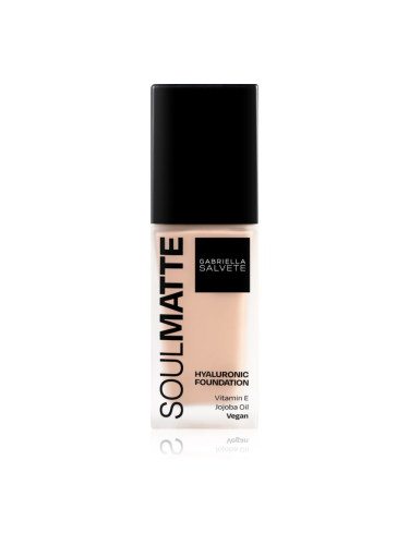 Gabriella Salvete SoulMatte Hyaluronic Foundation дълготраен фон дьо тен с матиращ ефект цвят 01N Porcelain Neutral 30 мл.