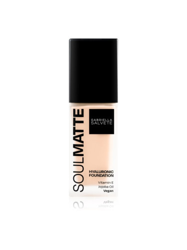 Gabriella Salvete SoulMatte Hyaluronic Foundation дълготраен фон дьо тен с матиращ ефект цвят 02W Ivory Warm 30 мл.