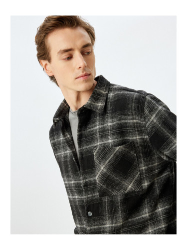 Koton Winter Long Sleeve Lumberjack Shirt with Pocket Detail