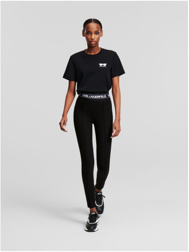 Black women's leggings KARL LAGERFELD Logo - Women's