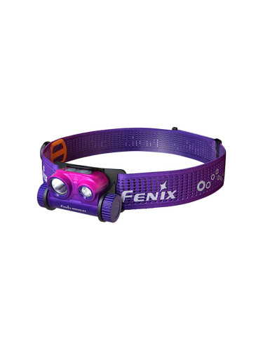 Fenix HM65RDTNEB -LED Акумулаторен челник LED/USB IP68 1500 lm 300 ч. лилава/розов