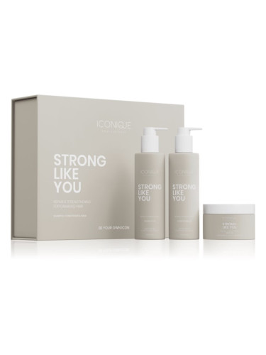 ICONIQUE Professional STRONG LIKE YOU Repair & Strengthening Set: Shampoo 250 ml, conditioner 250 ml комплект за увредена коса