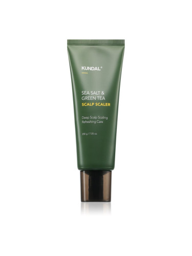 KUNDAL Sea Salt & Green Tea Scalp Scaler дълбоко почистващ пилинг стимулиращ растежа на косата 200 гр.