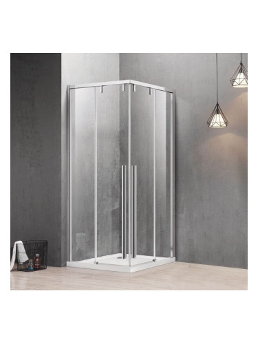 Квадратна душ кабина Хром Santorini 100 Cromo