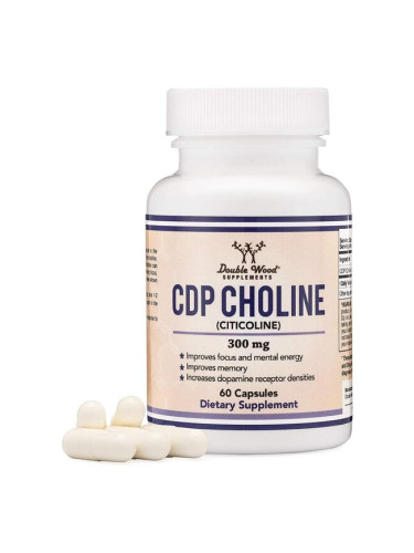 CDP Choline (Citicoline)/ Цитиколин, 300 mg, 60 капсули Double Wood