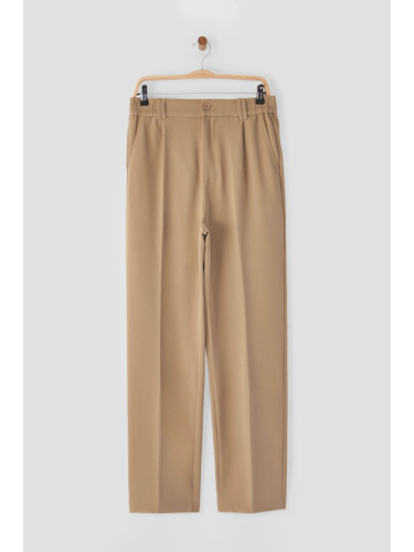 Trendyol Beige Wideleg Baggy Relaxed Fit Woven Fabric Trousers