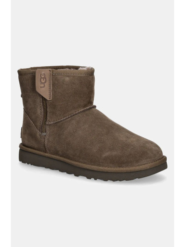 Велурени апрески UGG Classic Mini Bailey Zip в кафяво 1151230-HCK