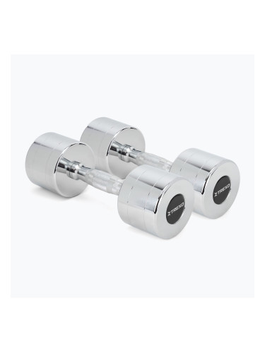 Хромирани дъмбели TREXO 2х8 kg silver