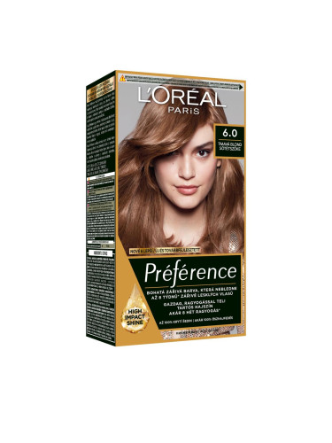 L'Oréal Paris Préférence Боя за коса за жени 60 ml Нюанс 6.0