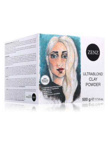 ZENZ Organic Ultrablond Clay Powder изсветляваща пудра без амоняк 500 гр.