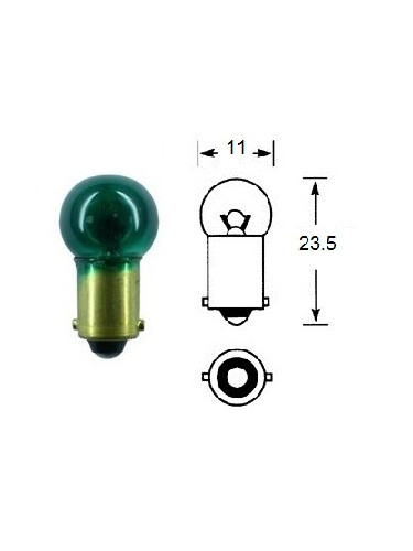 Автомобилна лампа, 24VDC, 3W, BA9S, зелена