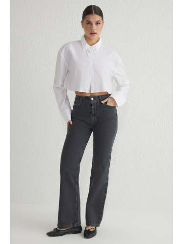 Trendyol Black High Waist Wide Leg Jeans