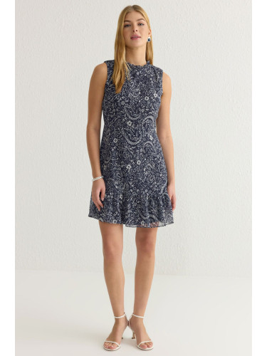 Trendyol Dark Navy Blue Plain Mini Woven Dress